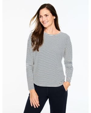 Talbots Ribbed Crewneck T-shirt - Gray