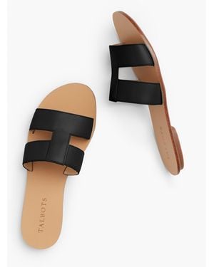 Talbots Hannah Vachetta Leather Slides - Black