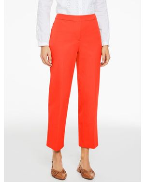 Talbots Straight Ankle Cotton Bi-stretch Trousers - Red