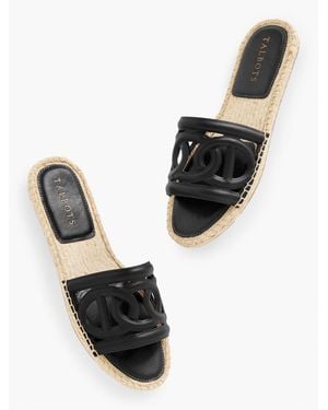 Talbots Ilyssa Links Nappa Espadrille Slides - Black