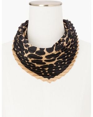 Talbots Dots & Animal Pleated Silk Square Scarf - Black