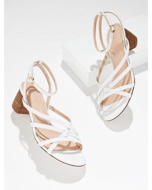 Talbots Lina Strappy Block Heel Sandals - Natural
