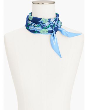 Talbots Bold Floral Diamond Scarf - Blue