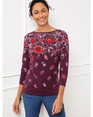 Talbots Bateau Neck T-shirt - Red