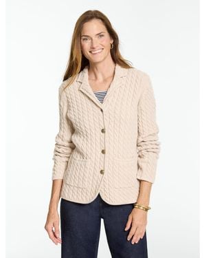 Talbots Cable Knit Blazer - Natural