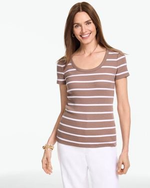 Talbots Ribbed Scoop Neck T-shirt - Multicolour