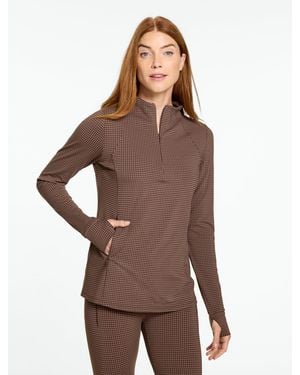 Talbots Out & About Half-zip Pullover Jumper - Brown