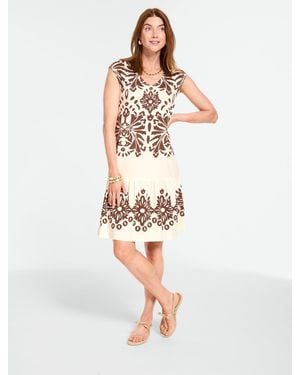 Talbots Jersey V-neck Dress - White