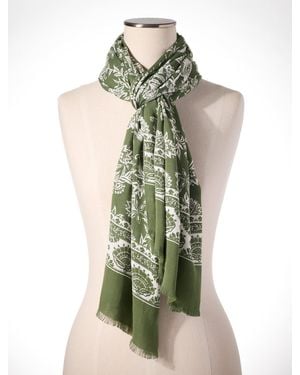 Talbots Etched Floral Oblong Scarf - Green