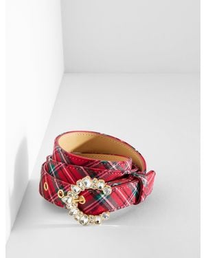Talbots Crescent Buckle Belt - Red