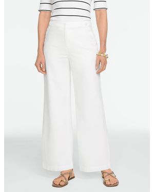 Talbots Relaxed Wide Leg Sailor Ankle Jeans - White
