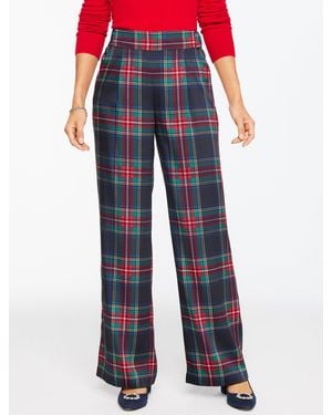 Talbots Wide Leg Pull-on Trousers - Blue