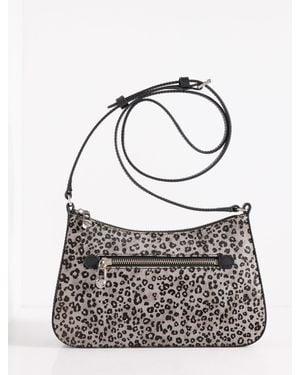 Talbots Evelyn Snow Leopard Crossbody Bag - Grey