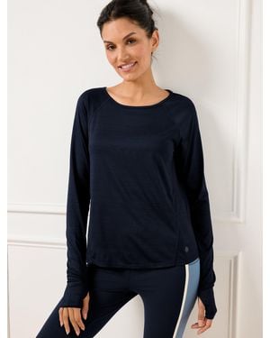 Talbots Cool Slub Active Long Sleeve T-shirt - Blue