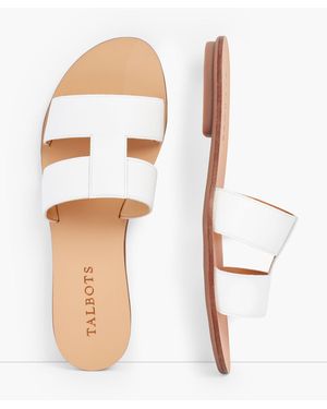 Talbots Hannah Vachetta Leather Slides - White