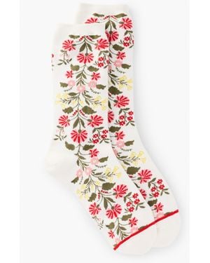 Talbots Ditsy Trail Trouser Socks - White