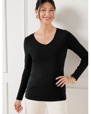 Talbots Pima V-neck T-shirt - Black