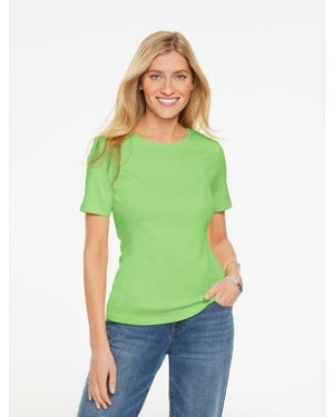 Talbots Pima Cotton Crewneck T-shirt - Green