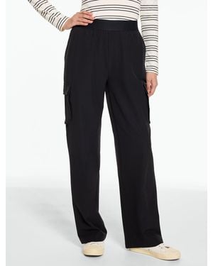 Talbots Woven Wide Leg Cargo Pants - Black