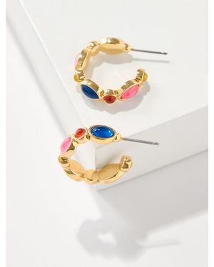 Talbots Gleam Hoop Earrings - White