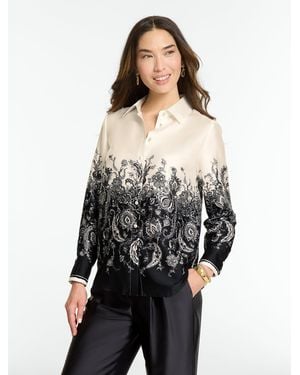 Talbots Exquisite Paisley Shirt - Black