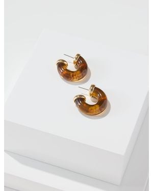 Talbots Resin Hoop Earrings - White