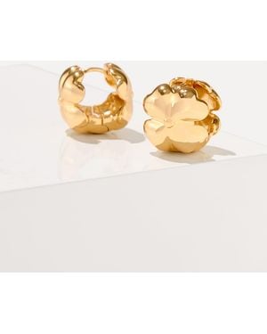 Talbots Clover Front Back Earrings - Metallic