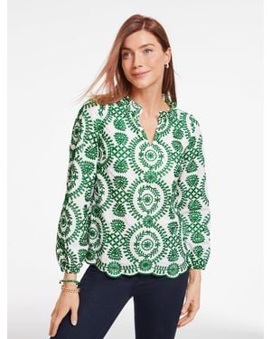 Talbots Floret Medallion Embroidered Top - Multicolour