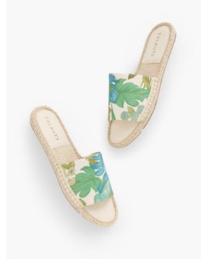 Talbots Ilyssa Canvas Espadrille Slides - Green