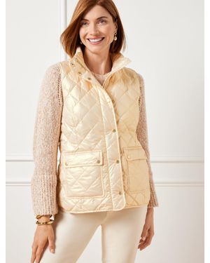 Talbots Quilted Down Puffer Vest - Natural
