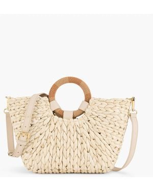 Talbots Corn Husk Cut Out Handle Tote - Natural
