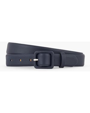 Talbots Soft Pebble Leather Covered Buckle Belt - Blue