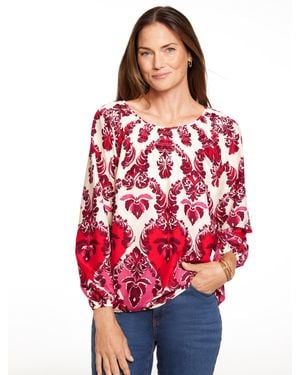 Talbots Smocked Top - Red
