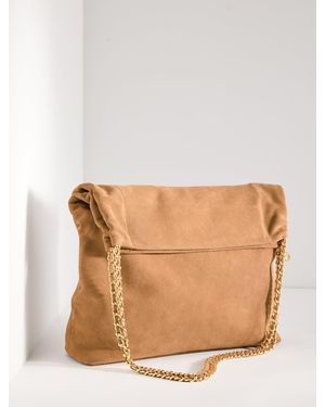 Talbots Suede Chain Tote - Natural