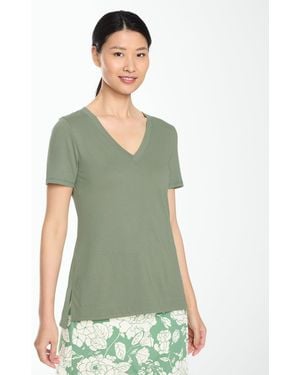 Talbots Supersoft Jersey Short Sleeve V-neck T-shirt - Green