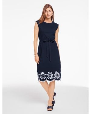Talbots Eyelet Embroidered Midi Dress - Blue