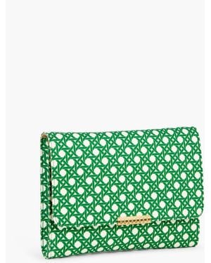 Talbots Intricate Dots Sateen Clutch - Green