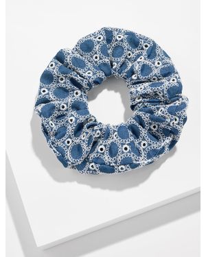 Talbots Chambray Eyelet Scrunchie - Blue