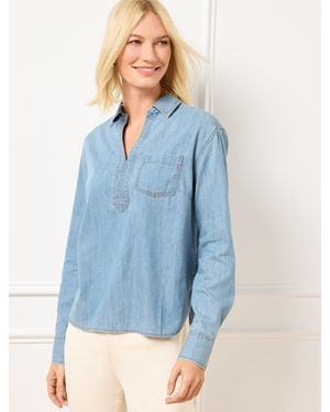 Talbots Denim Short Shirt - Blue