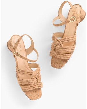 Talbots Adina Cork Block Heel Sandals - Natural