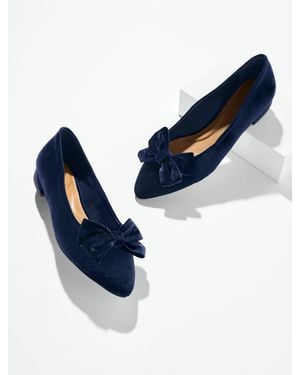 Talbots Edison Velvet Bow Flats - Blue