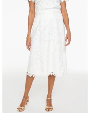 Talbots Rsvp Corded Lace Midi Skirt - White