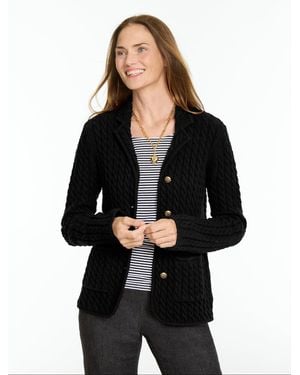 Talbots Cable Knit Blazer - Black