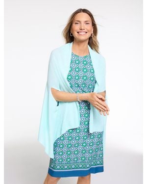 Talbots Linen Blend Travel Ruana - Blue