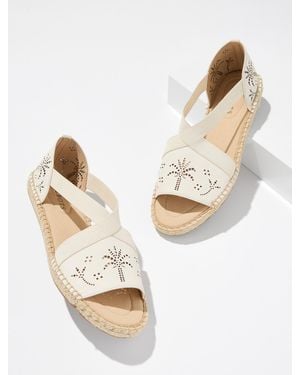 Talbots Ilyssa Perforated Nappa Espadrille Flats - Natural