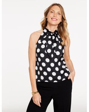 Talbots Tie Neck Halter Top - White