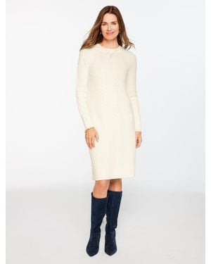 Talbots Cable Knit Shift Dress - White