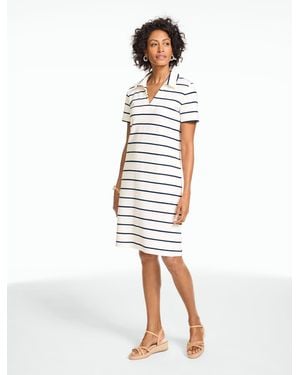 Talbots Short Sleeve Johnny Collar Dress - White