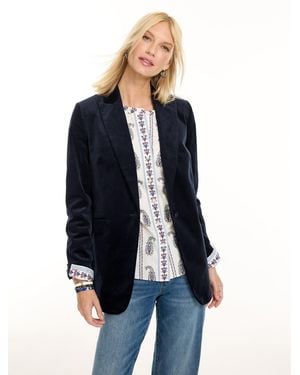 Talbots Corduroy Single Button Blazer - Blue