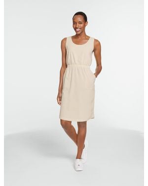 Talbots Lightweight Woven Stretch Sleeveless Seersucker Dress - White